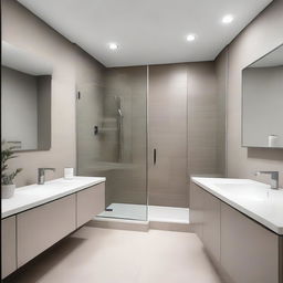 A bathroom renovation in a modern style