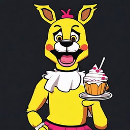 Create an image of Chica, the character from the popular game Five Nights at Freddy's