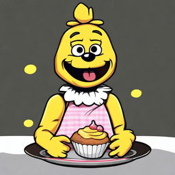 Create an image of Chica, the character from the popular game Five Nights at Freddy's