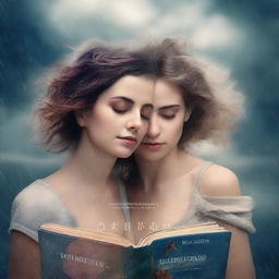 Create a book cover image featuring two girls