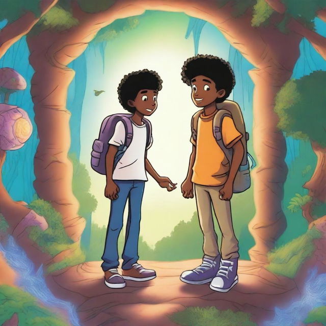 Two best friends, one black teenager named Terry and one white teenager named Zack, travel from Earth through a portal to a fantasy world in order to save it