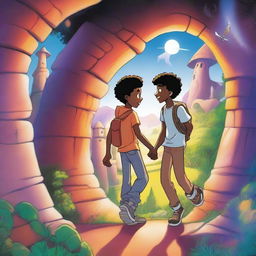 Two best friends, one black teenager named Terry and one white teenager named Zack, travel from Earth through a portal to a fantasy world in order to save it