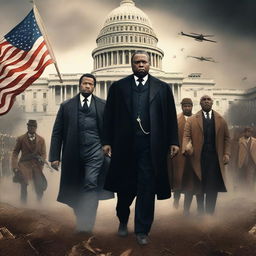 A dramatic movie poster depicting an alternate history of the January Sixth insurrection, where the insurrectionists are portrayed as black individuals