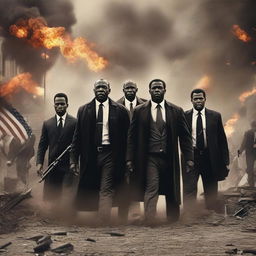 A dramatic movie poster depicting a reimagined version of the January Sixth insurrection, but with the insurrectionists portrayed as black individuals