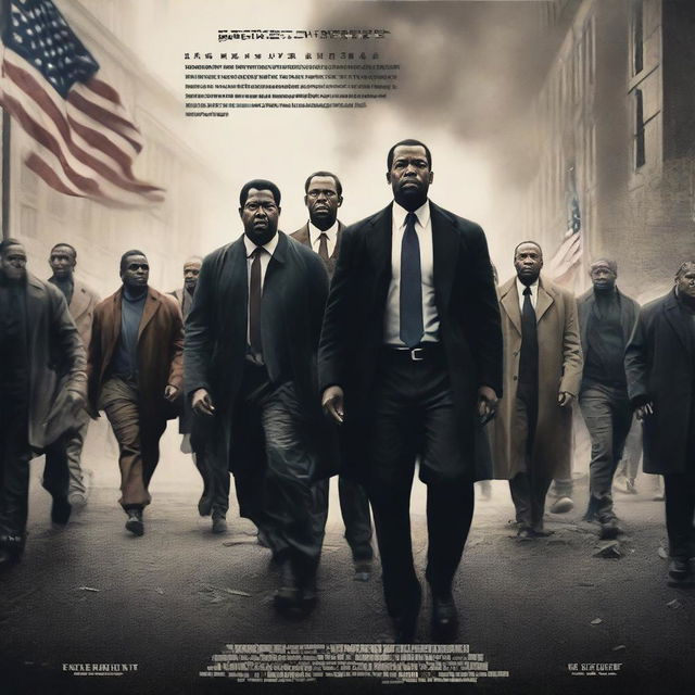 A dramatic movie poster depicting a reimagined version of the January Sixth insurrection, but with the insurrectionists portrayed as black individuals