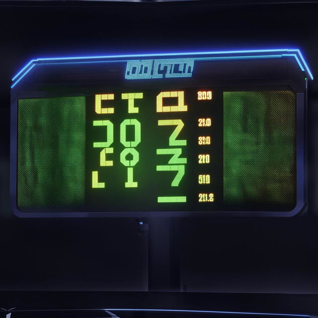 Create an image of a digital scoreboard with big, bold numbers indicating Tony’s current score.