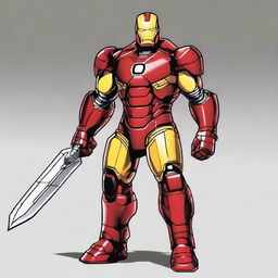 Create an image of Iron Man as a Barbarian