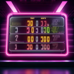 Create an image of a digital scoreboard with big, bold numbers indicating Tony’s current score.