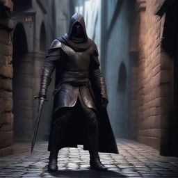 Create an image of a shady dark elf knight, not wearing any helmet