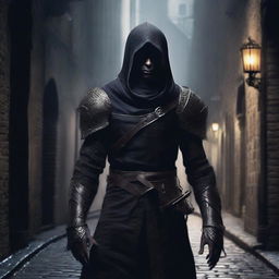 Create an image of a shady dark elf knight, not wearing any helmet