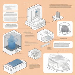 A detailed illustration of the process to print an object in 3D