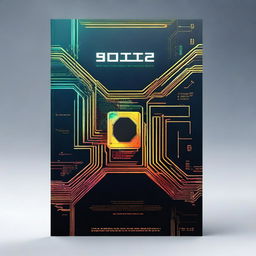 A modern book cover design featuring futuristic technology elements