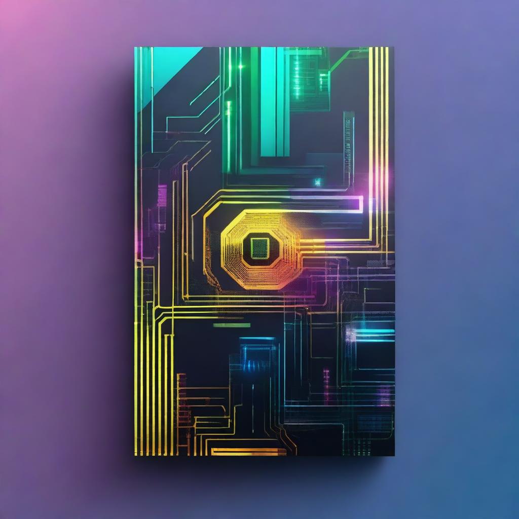 A modern book cover design featuring futuristic technology elements