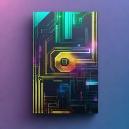 A modern book cover design featuring futuristic technology elements