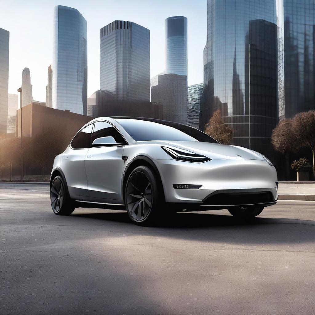 A sleek and modern 2025 Tesla Model Y, showcasing its futuristic design and innovative features