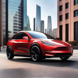 A sleek and modern 2025 Tesla Model Y, showcasing its futuristic design and innovative features