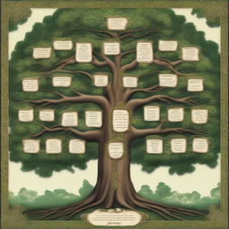 A gigantic and intricate family tree, showcasing numerous generations with detailed branches and connections