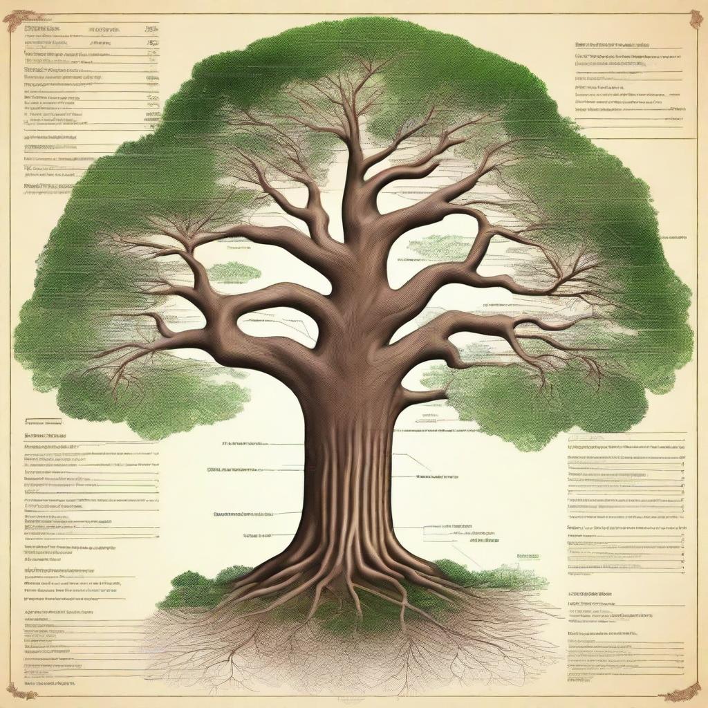 A detailed and giant diagram of a tree