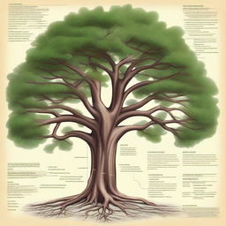 A detailed and giant diagram of a tree