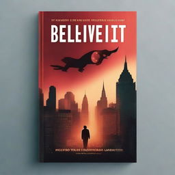 A book cover design for a crime investigation genre novel titled 'Believe It or Not'