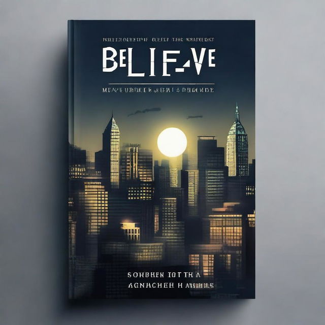 A book cover design for a crime investigation genre novel titled 'Believe It or Not'