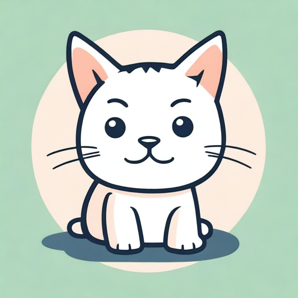 A simple and cute illustration of a cat