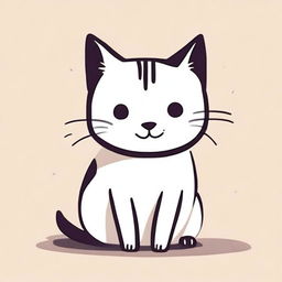 A simple and cute illustration of a cat