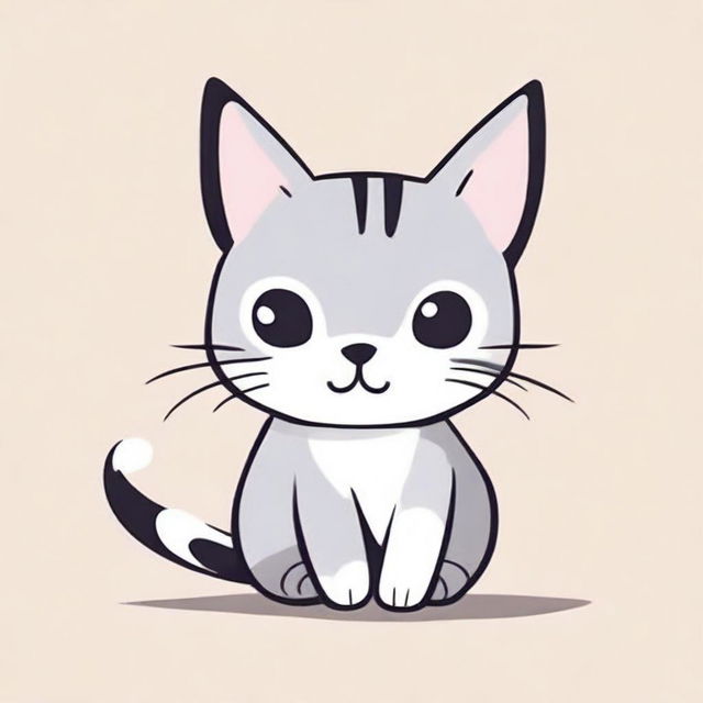 A simple and cute illustration of a cat