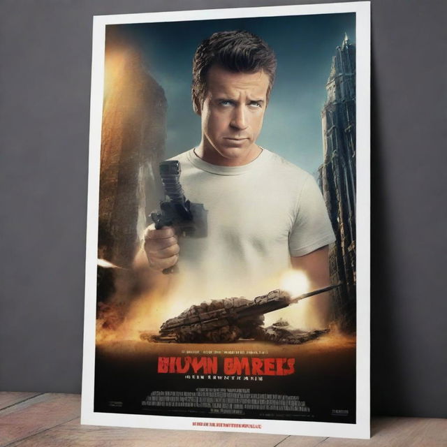 Create a movie poster that includes all the provided images