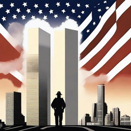 Create a dramatic movie poster depicting the events of 9/11