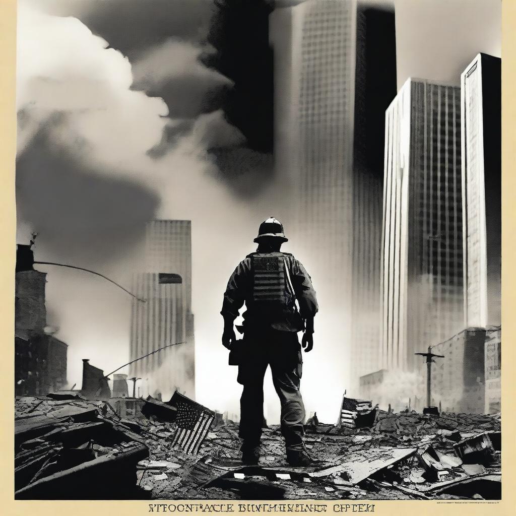 Create a dramatic movie poster depicting the events of 9/11