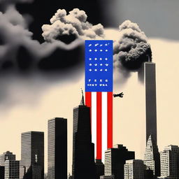 Create a dramatic movie poster depicting the events of 9/11