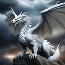 A white dragon inspired by the dragons from Game of Thrones