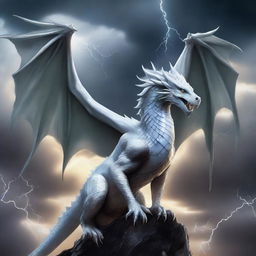 A white dragon inspired by the dragons from Game of Thrones