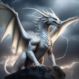 A white dragon inspired by the dragons from Game of Thrones