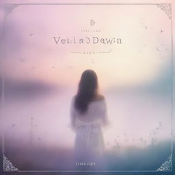 Create a music cover with the words 'VEIL OF DAWN' prominently displayed