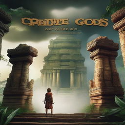 A poster for an adventure TV series called 'Cradle of the Gods'