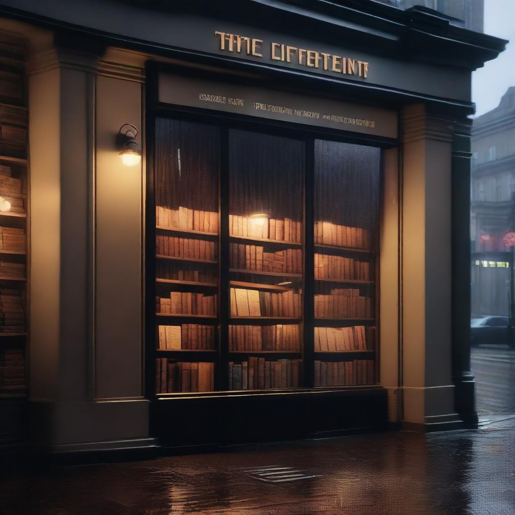 A poster for a nostalgic nighttime rainy drama film about a bookshop called 'Time Can Feel Different'