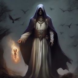 Create an image of a Dungeons & Dragons character who is a priest devoted to the goddess of disease