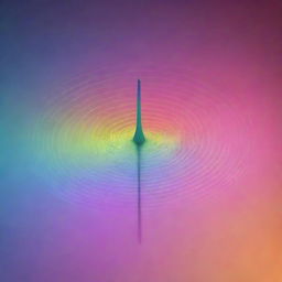 An intricate 3D radiation pattern emanating from a sleek modern antenna, showcasing radiant waves in a color gradient.