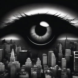 A dark wave-themed image featuring a detailed eyeball as the focal point