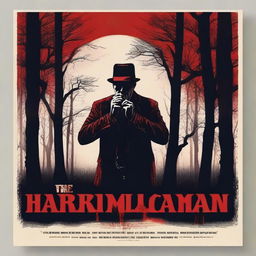 Design a chilling movie poster for a horror film titled 'The Harmonica Man'