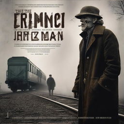 Create a spine-chilling movie trailer poster for 'The Harmonica Man', a horror movie about a hobo who gets injured in a train crash and left to die, now seeking vengeance