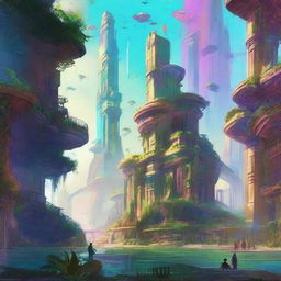 A futuristic landscape with echoes of a lost civilization