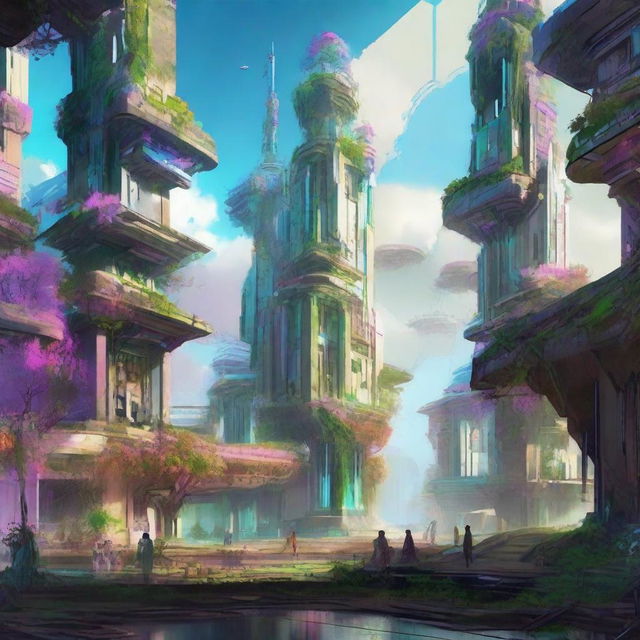 A futuristic landscape with echoes of a lost civilization