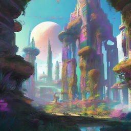 A futuristic landscape with echoes of a lost civilization