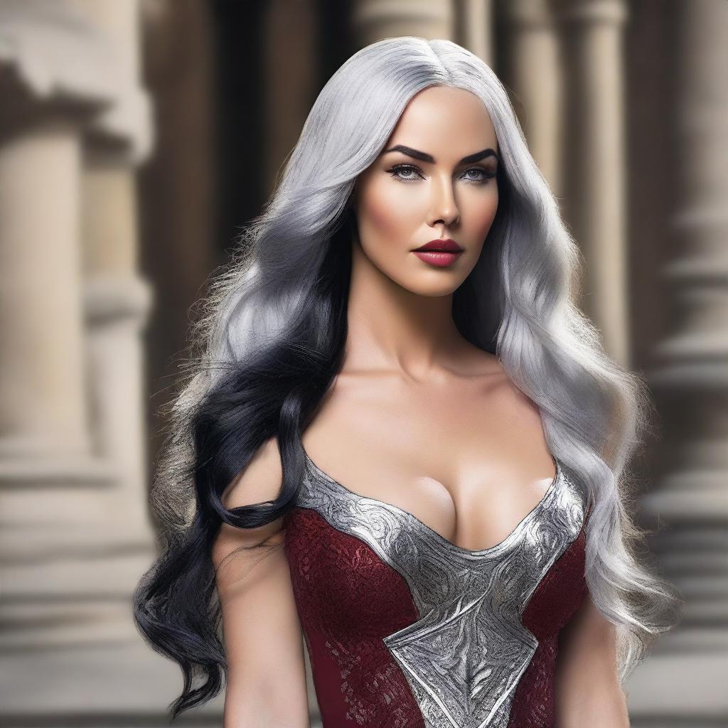 Create an image of Megan Fox as a Targaryen from Game of Thrones