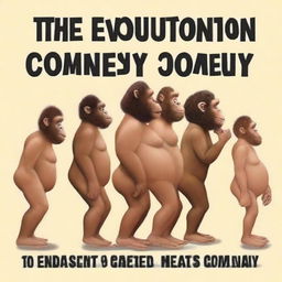 A book cover titled 'The Evolution of Comedy' written by Bovine Bob Jr