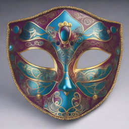 A detailed and intricate mask with elaborate designs and patterns