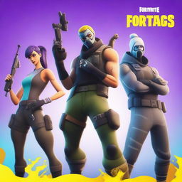 Create an image featuring characters from Fortnite with the text 'Os Kbças fracas'